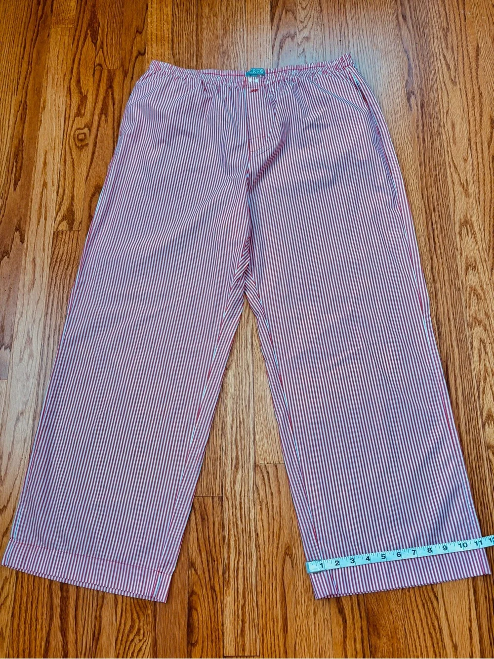 J.Crew Men's XL Red & White Striped Straight Leg Relaxed Pull On Lounge Pants